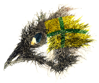 Digitale Kunst getiteld "Pandemi Bird Gotland" door Johann Sidlo, Origineel Kunstwerk, Digitaal Schilderwerk