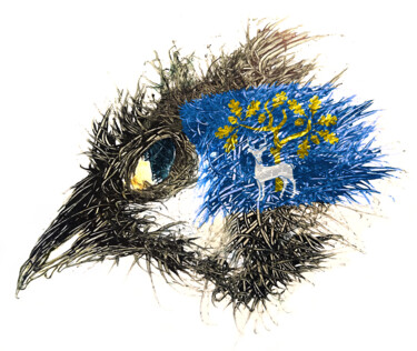 Digitale Kunst getiteld "Pandemi Bird BERKSH…" door Johann Sidlo, Origineel Kunstwerk, Digitaal Schilderwerk