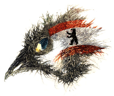 Arte digitale intitolato "Pandemi Bird Berlin" da Johann Sidlo, Opera d'arte originale, Pittura digitale