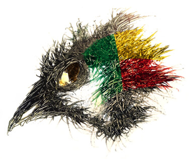 Digital Arts titled "Pandemi Bird Benin" by Johann Sidlo, Original Artwork, Digital Painting