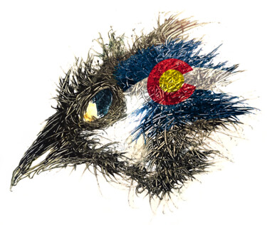 Digitale Kunst mit dem Titel "Pandemi Bird Colora…" von Johann Sidlo, Original-Kunstwerk, Digitale Malerei