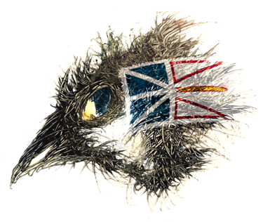 Цифровое искусство под названием "Pandemi Bird Newfou…" - Johann Sidlo, Подлинное произведение искусства, Цифровая живопись
