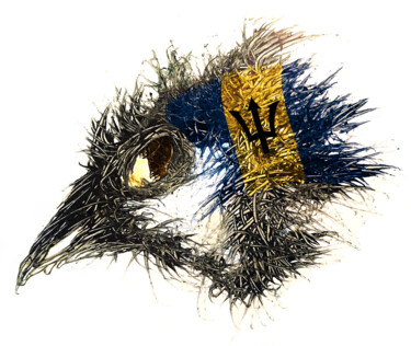 Arts numériques intitulée "Pandemi Bird Barbad…" par Johann Sidlo, Œuvre d'art originale, Peinture numérique