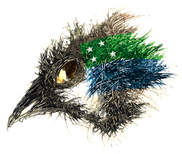 Arte digitale intitolato "Pandemi Bird Los La…" da Johann Sidlo, Opera d'arte originale, Pittura digitale