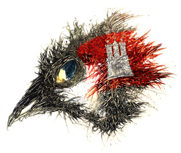 Digital Arts titled "Pandemi Bird Hamburg" by Johann Sidlo, Original Artwork, Digital Painting