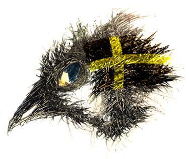 Digital Arts titled "Pandemi Bird Härjed…" by Johann Sidlo, Original Artwork, Digital Painting