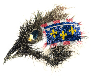 Arts numériques intitulée "Pandemi Bird CENTRE…" par Johann Sidlo, Œuvre d'art originale, Peinture numérique