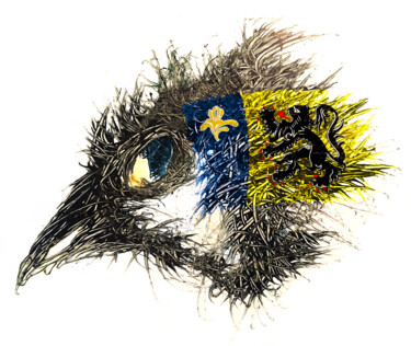Arte digitale intitolato "Pandemi Bird Flemis…" da Johann Sidlo, Opera d'arte originale, Pittura digitale