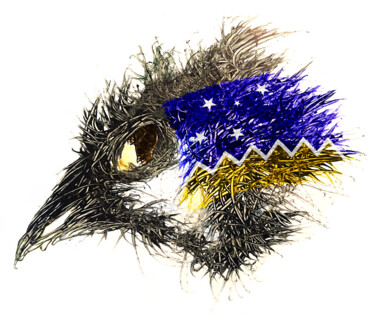 Arts numériques intitulée "Pandemi Bird Magall…" par Johann Sidlo, Œuvre d'art originale, Peinture numérique