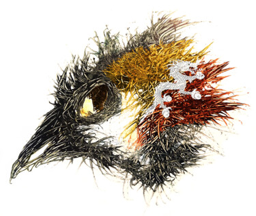 Arte digitale intitolato "Pandemi Bird Bhutan" da Johann Sidlo, Opera d'arte originale, Pittura digitale