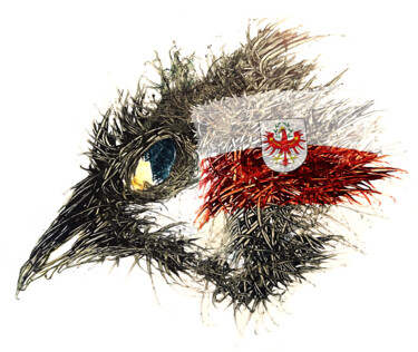 Digital Arts titled "Pandemi Bird Tyrolen" by Johann Sidlo, Original Artwork, Digital Painting