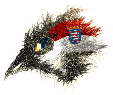 Digital Arts titled "Pandemi Bird Hessen" by Johann Sidlo, Original Artwork, Digital Painting