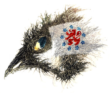 Digitale Kunst mit dem Titel "Pandemi Bird German…" von Johann Sidlo, Original-Kunstwerk, Digitale Malerei