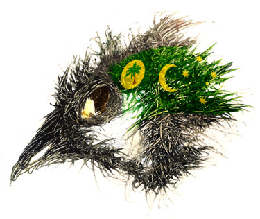 Цифровое искусство под названием "Pandemi Bird Cocos…" - Johann Sidlo, Подлинное произведение искусства, Цифровая живопись