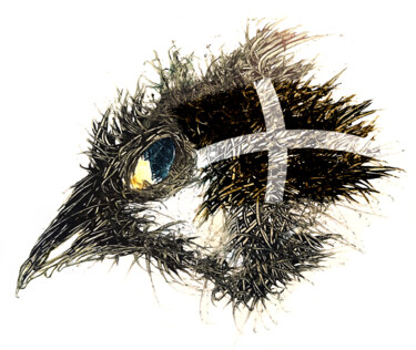 Digitale Kunst mit dem Titel "Pandemi Bird CORNWA…" von Johann Sidlo, Original-Kunstwerk, Digitale Malerei