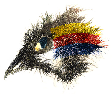 Digitale Kunst getiteld "Pandemi Bird North…" door Johann Sidlo, Origineel Kunstwerk, Digitaal Schilderwerk