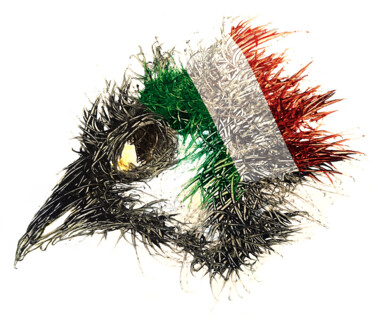 Digitale Kunst mit dem Titel "Pandemi Bird Italien" von Johann Sidlo, Original-Kunstwerk, Digitale Malerei