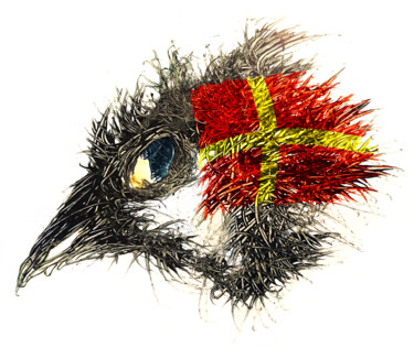 Arte digitale intitolato "Pandemi Bird Skåne" da Johann Sidlo, Opera d'arte originale, Pittura digitale