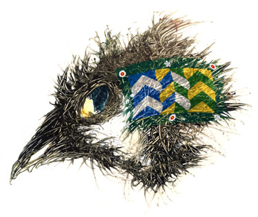 Digitale Kunst getiteld "Pandemi Bird CUMBRIA" door Johann Sidlo, Origineel Kunstwerk, Digitaal Schilderwerk