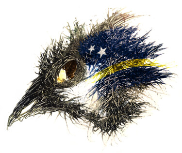 Digital Arts titled "Pandemi Bird Curacao" by Johann Sidlo, Original Artwork, Digital Painting