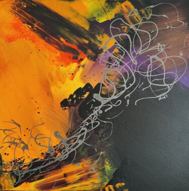 Картина под названием "Émotionnel" - Johanna Sanna, Подлинное произведение искусства, Акрил Установлен на Деревянная рама дл…