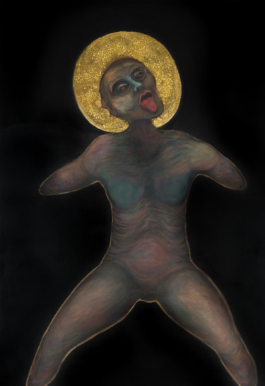 Peinture intitulée "Sainte férocité" par Johanna Aelion, Œuvre d'art originale, Acrylique Monté sur Châssis en bois