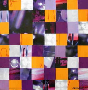 Collages intitulée "Paris purple sunset" par Johanna L, Œuvre d'art originale