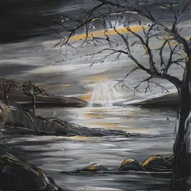 Pintura titulada "percée lumineuse" por Johanne Gicquel, Obra de arte original, Acrílico Montado en Bastidor de camilla de m…