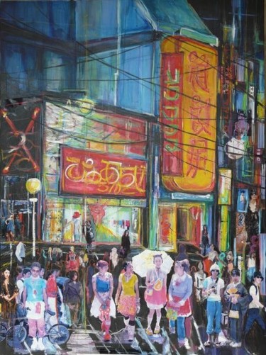 Peinture intitulée "Shibuya" par Johanne Guichard, Œuvre d'art originale