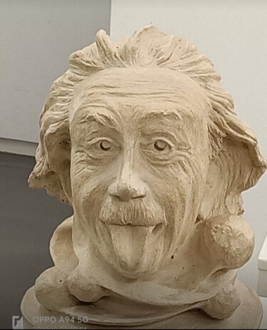 Skulptur mit dem Titel "Einstein" von Johanne Mcleod, Original-Kunstwerk, Ton