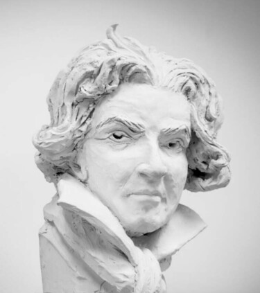 Sculpture titled "Beethoven" by Johanne Mcleod, Original Artwork, Clay