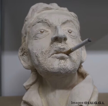 Skulptur mit dem Titel "Gainsbourg" von Johanne Mcleod, Original-Kunstwerk, Ton