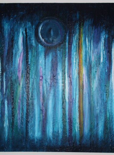 Peinture intitulée "New Moon" par Johanne Monique Dufour (Monique J Dufour), Œuvre d'art originale, Acrylique Monté sur Châs…