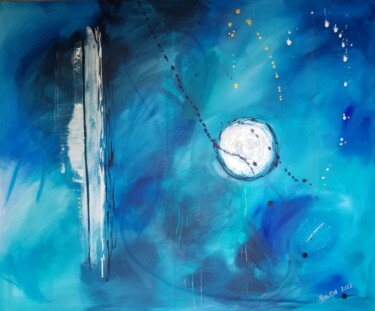 Painting titled "Beyond the moment o…" by Johanne Monique Dufour (Monique J Dufour), Original Artwork, Acrylic Mounted on Wo…