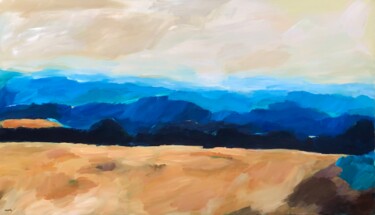 Painting titled "Terre ocre bleue" by Johanne Spinella, Original Artwork, Acrylic