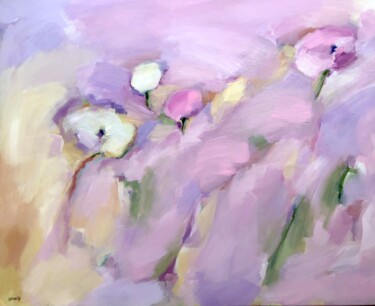 Pintura titulada "Fleurs de l’aube" por Johanne Spinella, Obra de arte original, Acrílico