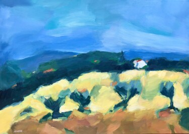 Painting titled "Oliviers du Luberon" by Johanne Spinella, Original Artwork, Acrylic