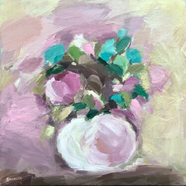 Schilderij getiteld "Boutons de roses" door Johanne Spinella, Origineel Kunstwerk, Acryl