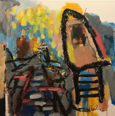 Une rue et sa maison Peinture intitulée "Une rue et sa maison" par Johanne Proulx, Œuvre d'art originale, Acrylique