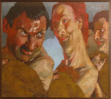 제목이 "Heimkehr von der Ja…"인 미술작품 Johannes Grützke로, 원작, 파스텔
