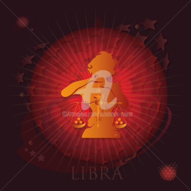 Digitale Kunst mit dem Titel "Libra-Horoscope-M00…" von Johannes Murat, Original-Kunstwerk, Digitale Malerei