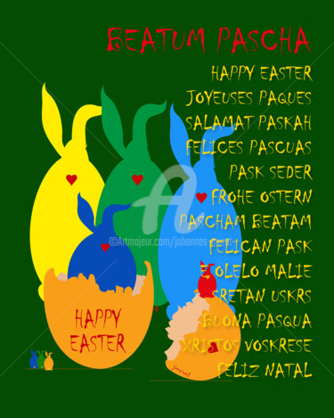 Digitale Kunst mit dem Titel "Happy-Easter-M0058" von Johannes Murat, Original-Kunstwerk, Andere
