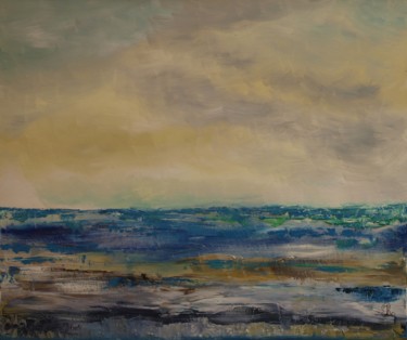 Peinture intitulée "Bise sur le lac lém…" par Johan Roels, Œuvre d'art originale, Huile