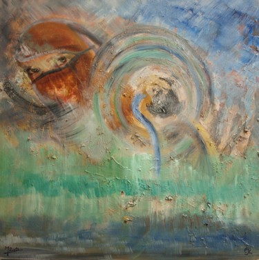 Painting titled "Divinité" by Johan Roels, Original Artwork, Oil