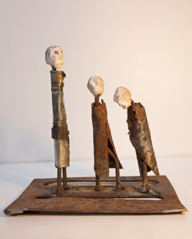 Sculpture titled "waiting for Godot" by Johan-J- Smid-Sculptures.Nl, Original Artwork, Metals