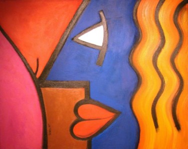 Peinture intitulée "L'abricot" par Storm, Œuvre d'art originale, Huile