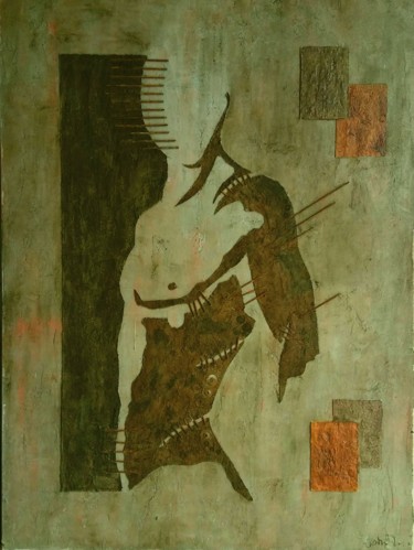 Pittura intitolato "L' Ohm N°1" da Johell, Opera d'arte originale, Acrilico