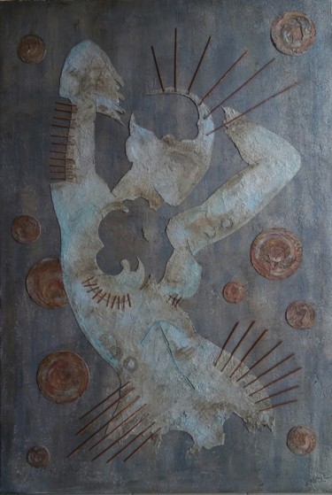 Peinture intitulée "F' âme" par Johell, Œuvre d'art originale, Acrylique