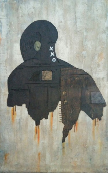 绘画 标题为“L' Ohm n°10” 由Johell, 原创艺术品, 丙烯 安装在木质担架架上