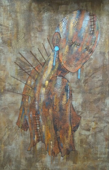 Peinture intitulée "F' Âme n° 18" par Johell, Œuvre d'art originale, Acrylique Monté sur Châssis en bois